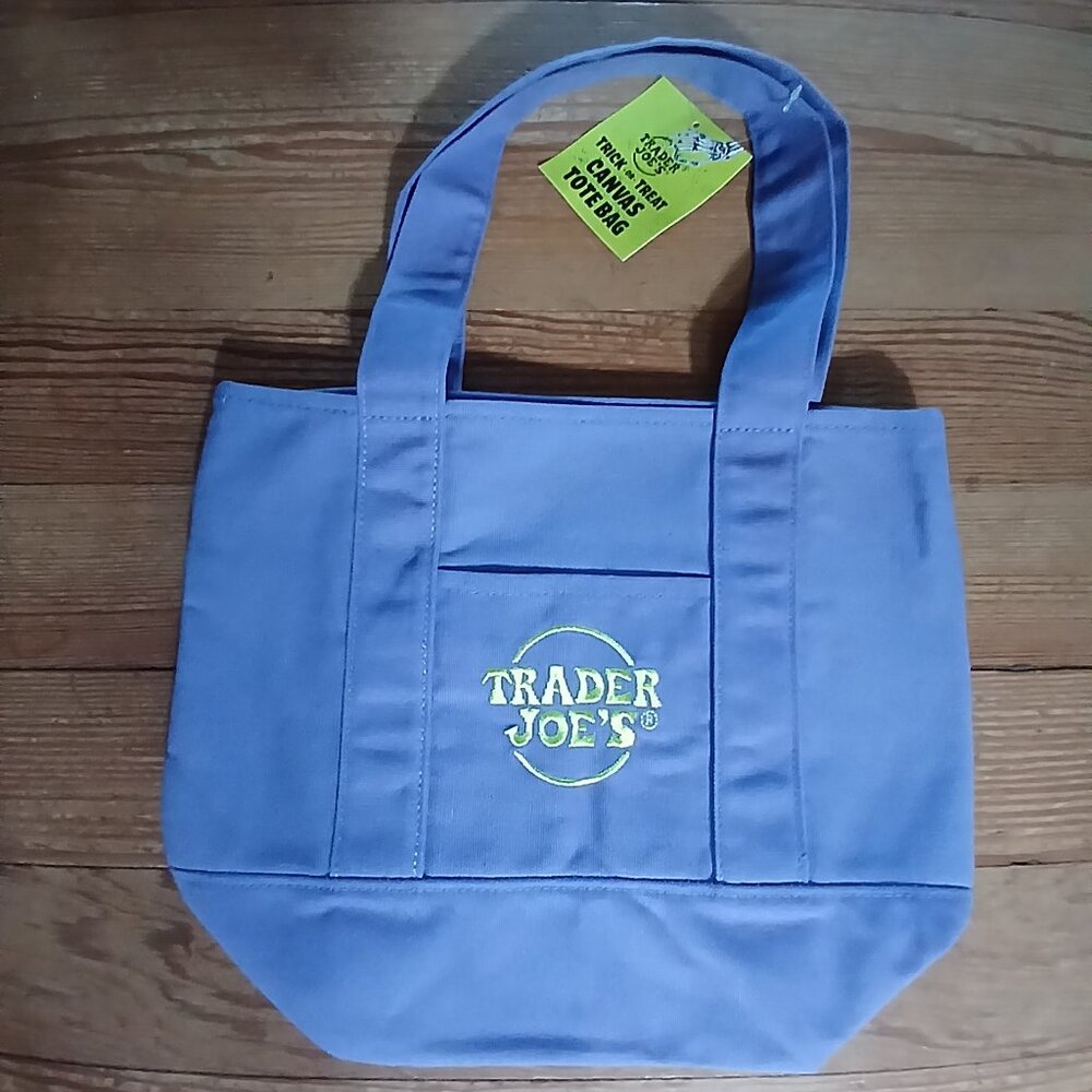 NWT Trader Joe's Spring Easter Canvas Mini Tote Purple